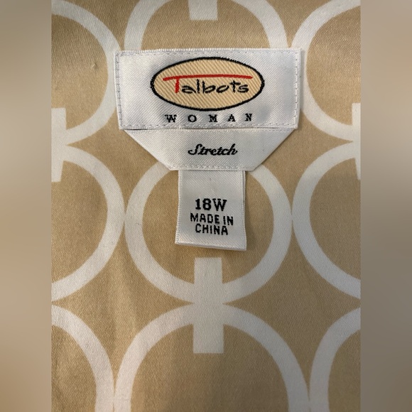 Talbots Woman Stretch Jacket, 3/4 Sleeves, Cream & White, Size 18W - Picture 10 of 12